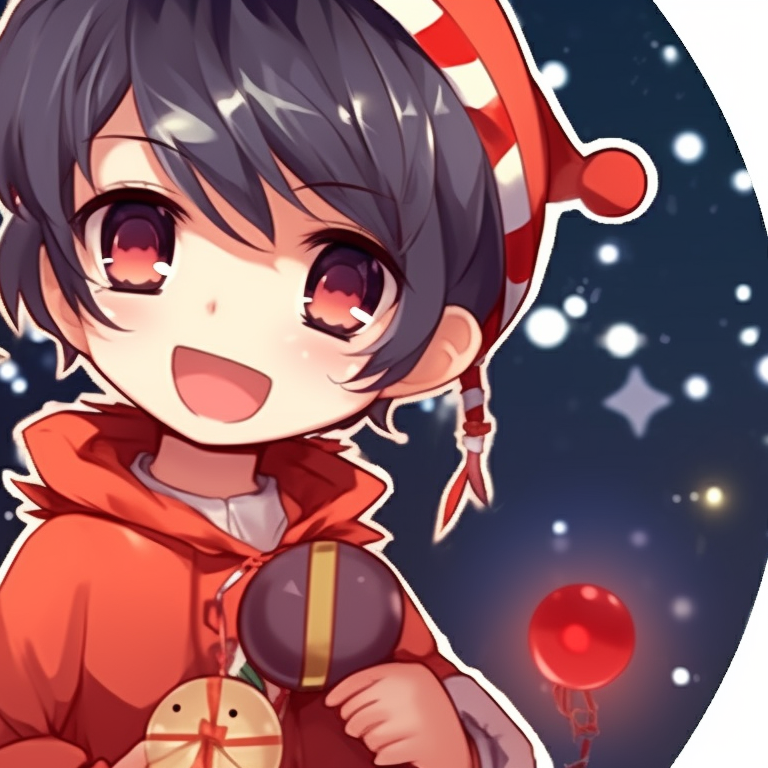 Two characters holding a shared candy cane, whimsical style and vibrant colors. adorable boys and girls matching christmas pfp pfp for discord.
