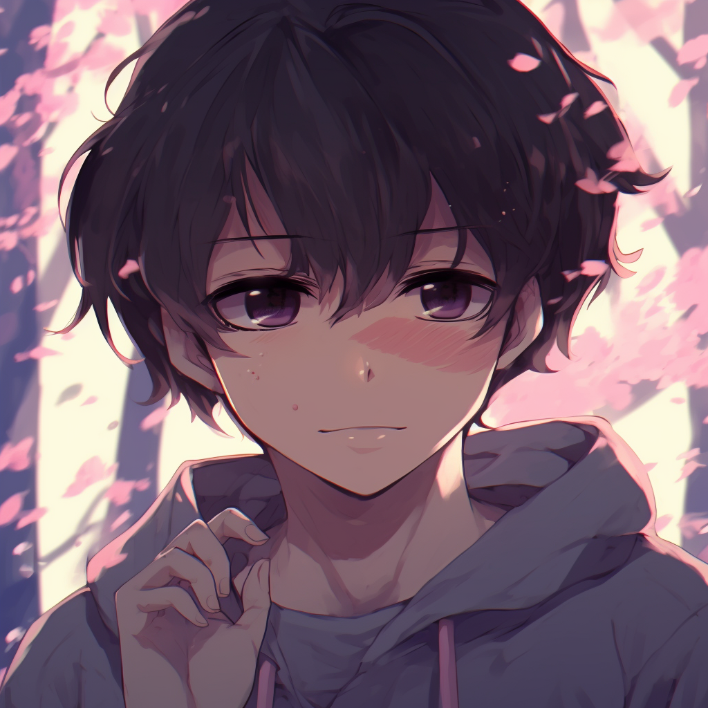 A boy lost in the dark, uses shadow effects and focuses on character's sorrowful eyes. anime aesthetics with sad pfp
