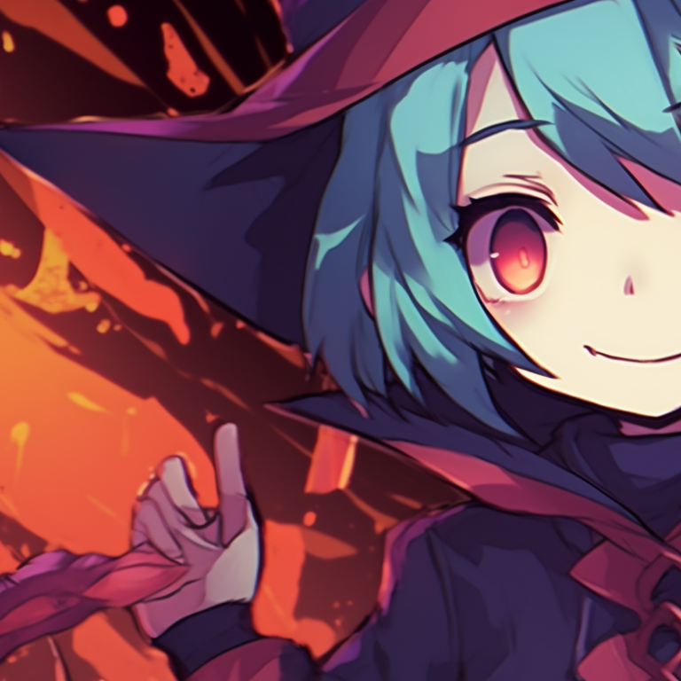 Three characters in Halloween costumes, bright colors set against a dark backdrop. matching halloween trio pfp pfp for discord.