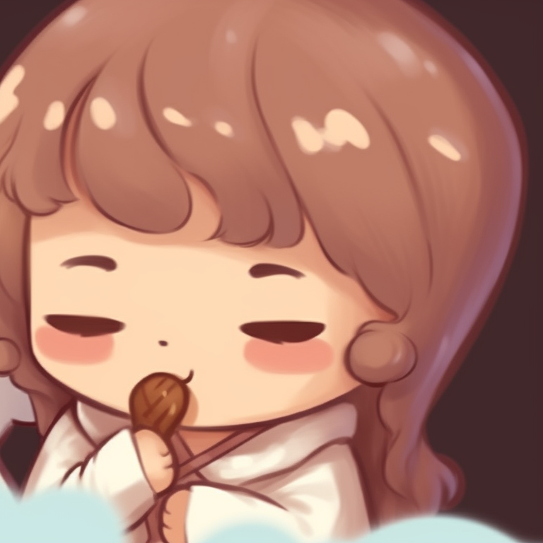 Two characters dancing, smooth lines and matching gestures accentuated by complementary costumes. cute milk and mocha pfps collection pfp for discord.