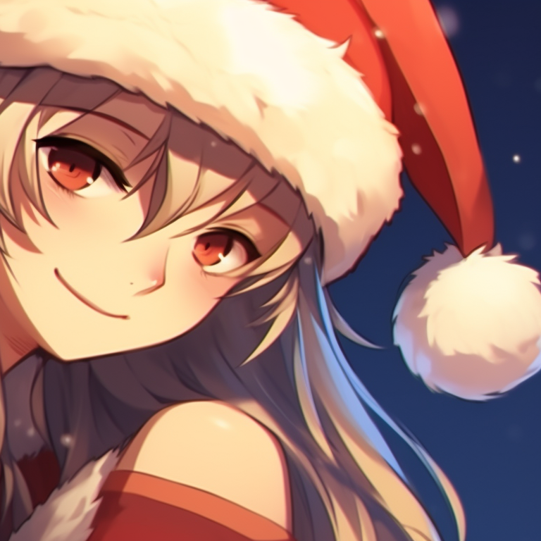 Two characters under mistletoe, detailed facial expressions, contrasting red and green colors. incredible matching christmas pfp ideas pfp for discord.