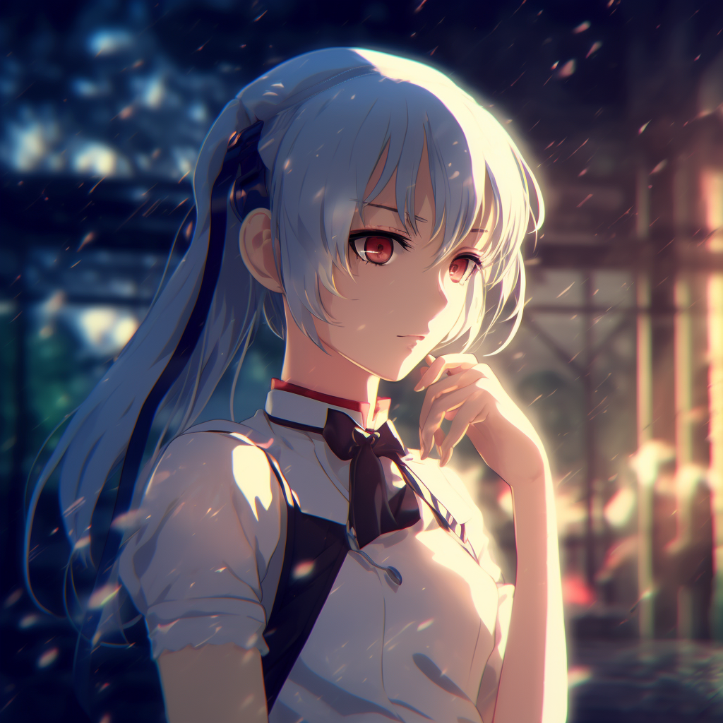Rei Ayanami in her school uniform, soft lighting and soothing colors aesthetic 4k anime pfp