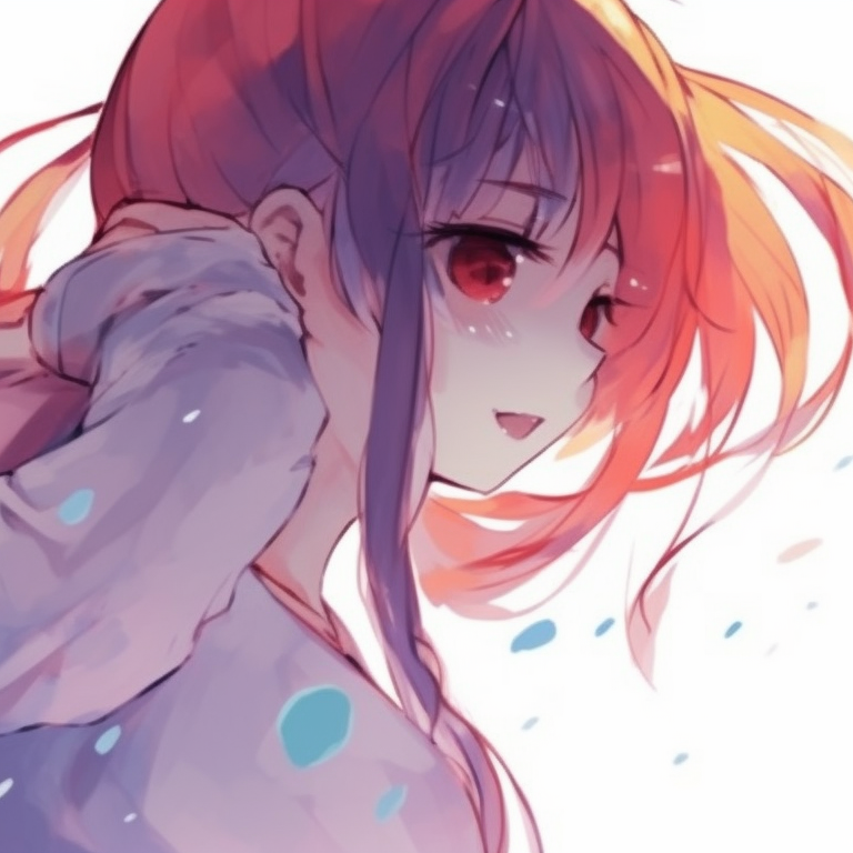 Two characters in playful postures, bright colors and watercolor style. cute couple matching pfp pfp for discord.