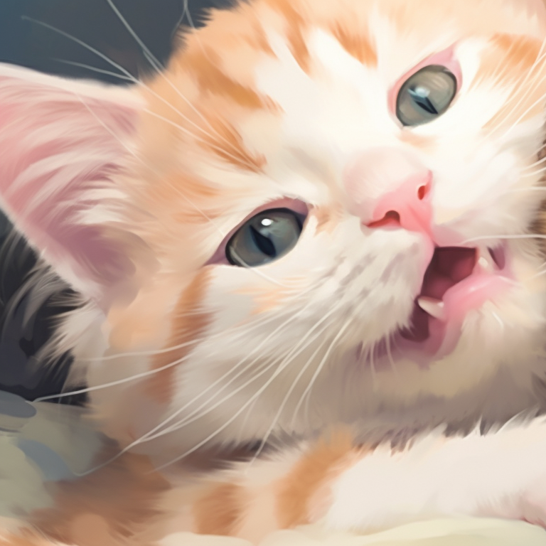 Two cats engaged in playful capers, soft pastel tones and expressive grinning faces. funny matching cat pfp pfp for discord.