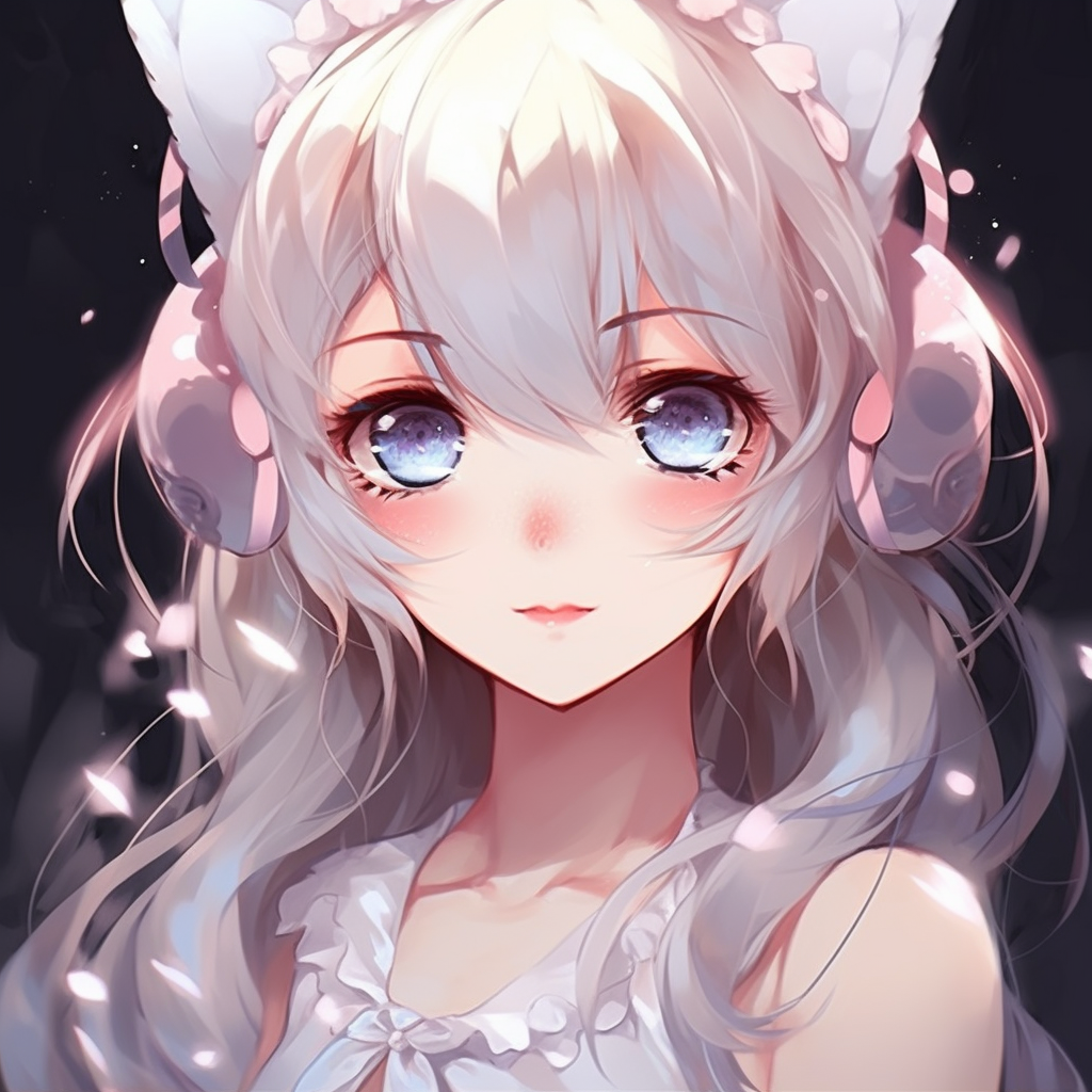 A close-up shot focuses on girl's sparkling eyes reflecting innocence, elaborate details in eyes delivers intense emotions. charming girl anime pfp