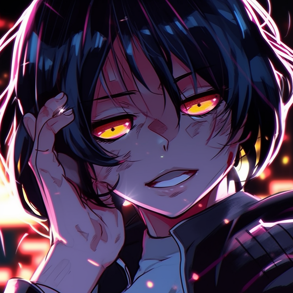 Anime girl with an iridescent palette, highlighting unique color transitions. crazy anime pfp girl depiction pfp for discord.