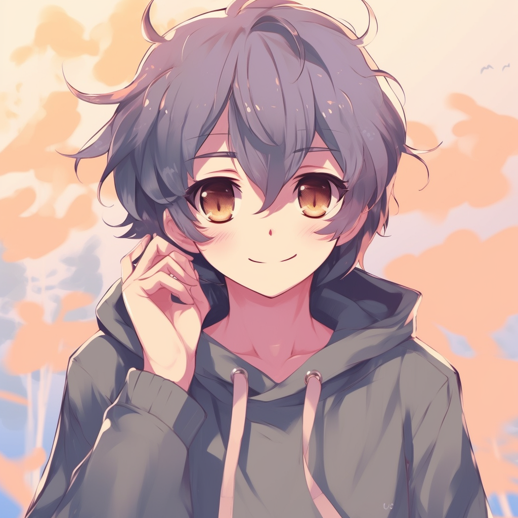 A calm and composed anime boy with minimalist artwork and tranquil expressions. adorable anime pfp illustrations