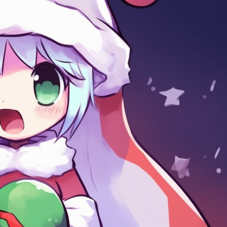 Two ghost characters floating under a mistletoe, twinkling lights in the background. fun ideas for matching cute ghost christmas pfp pfp for discord.