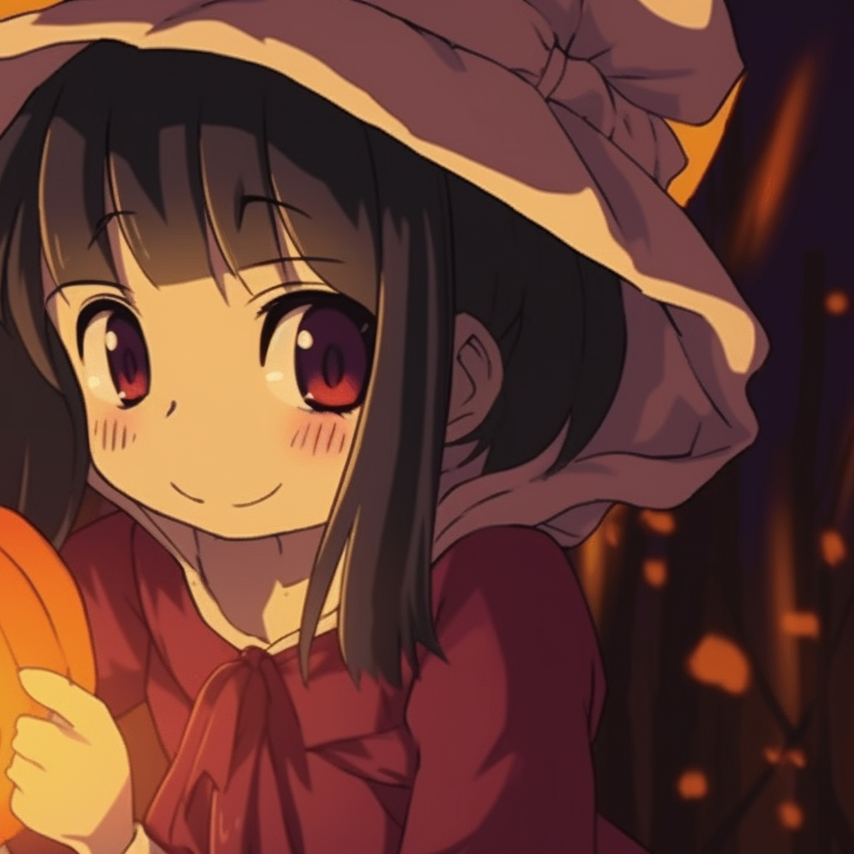 Two characters in ghostly outfits, vivid colors and fun vibe, making goofy faces. animated halloween-themed anime pfp gifs pfp for discord.