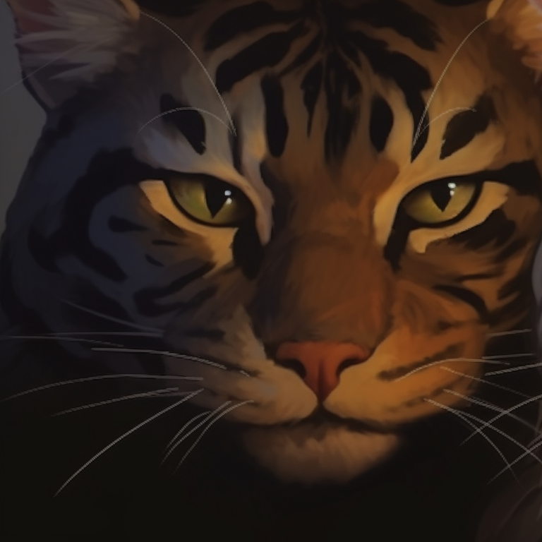 Two unique cat characters with mismatching eyes, similar poses and rich detail. creative matching pfp cat ideas pfp for discord.