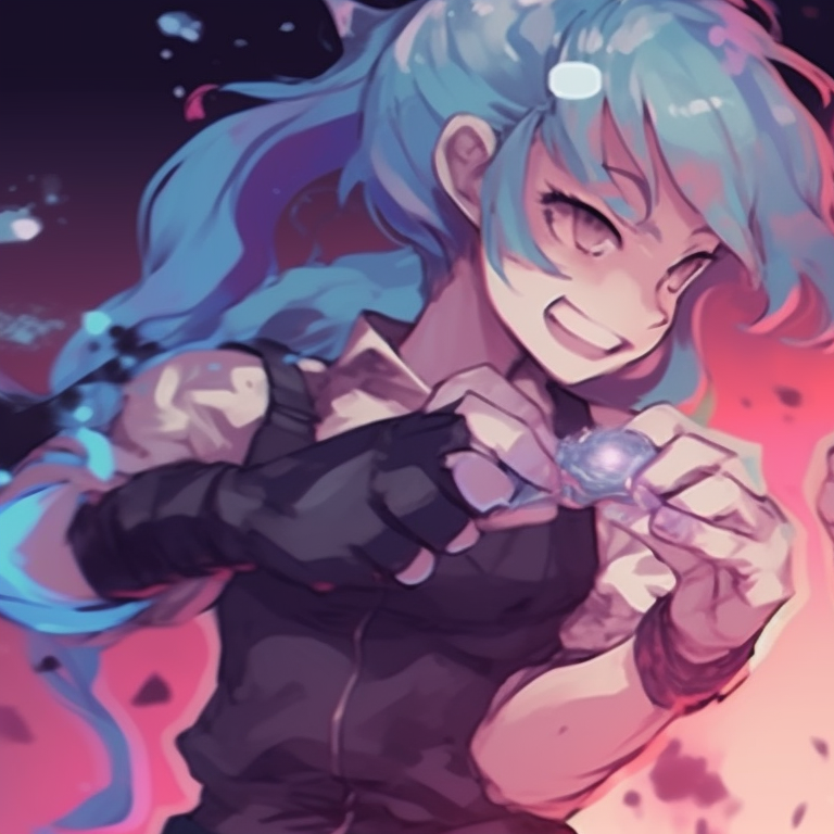 Two characters with sparkling eyes and pastel color palette, side by side. fun and exciting matching pfps for friends pfp for discord.