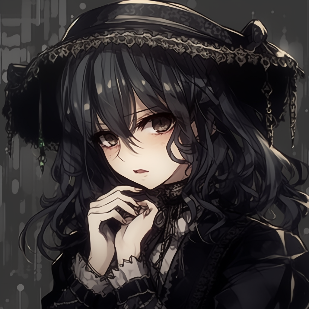 A goth lolita character from Black Butler, adorned in detailed accessories and dark clothing. highlighted goth anime profile pictures