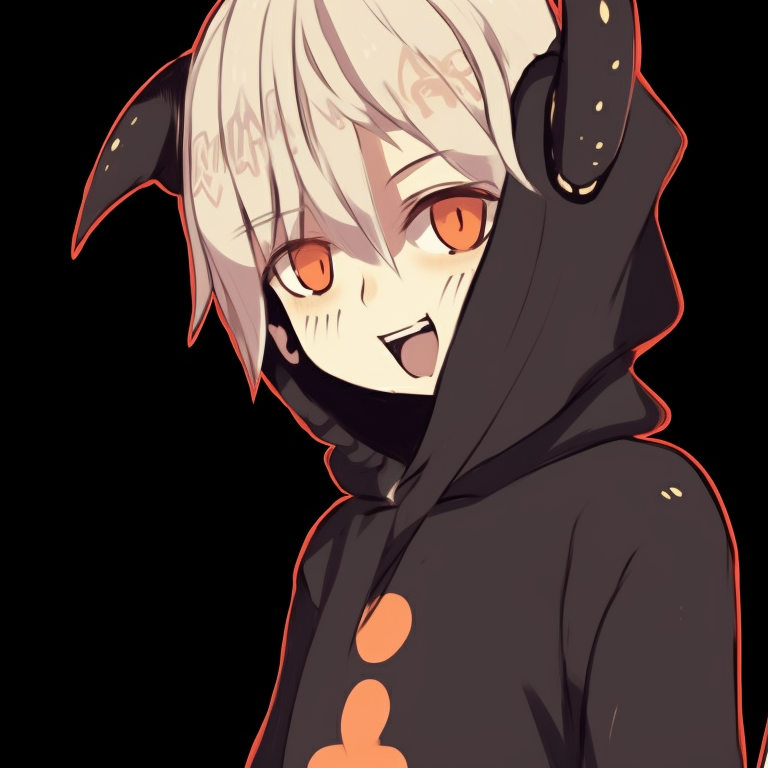 Denji and Power, in Halloween gear, locking gazes, with an unsettling yet exciting background. denji and power halloween pfp ideas pfp for discord.