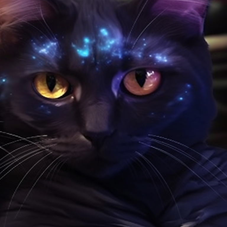 Two identical cats, mystical details and magical aura. popular matching pfp cat trends pfp for discord.