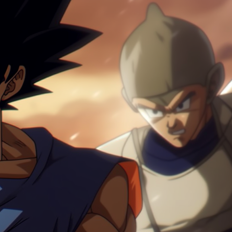 Goku and Vegeta, gritted teeth and intense gaze, vibrant coloring and high contrast. exploring goku and vegeta pfp pfp for discord.