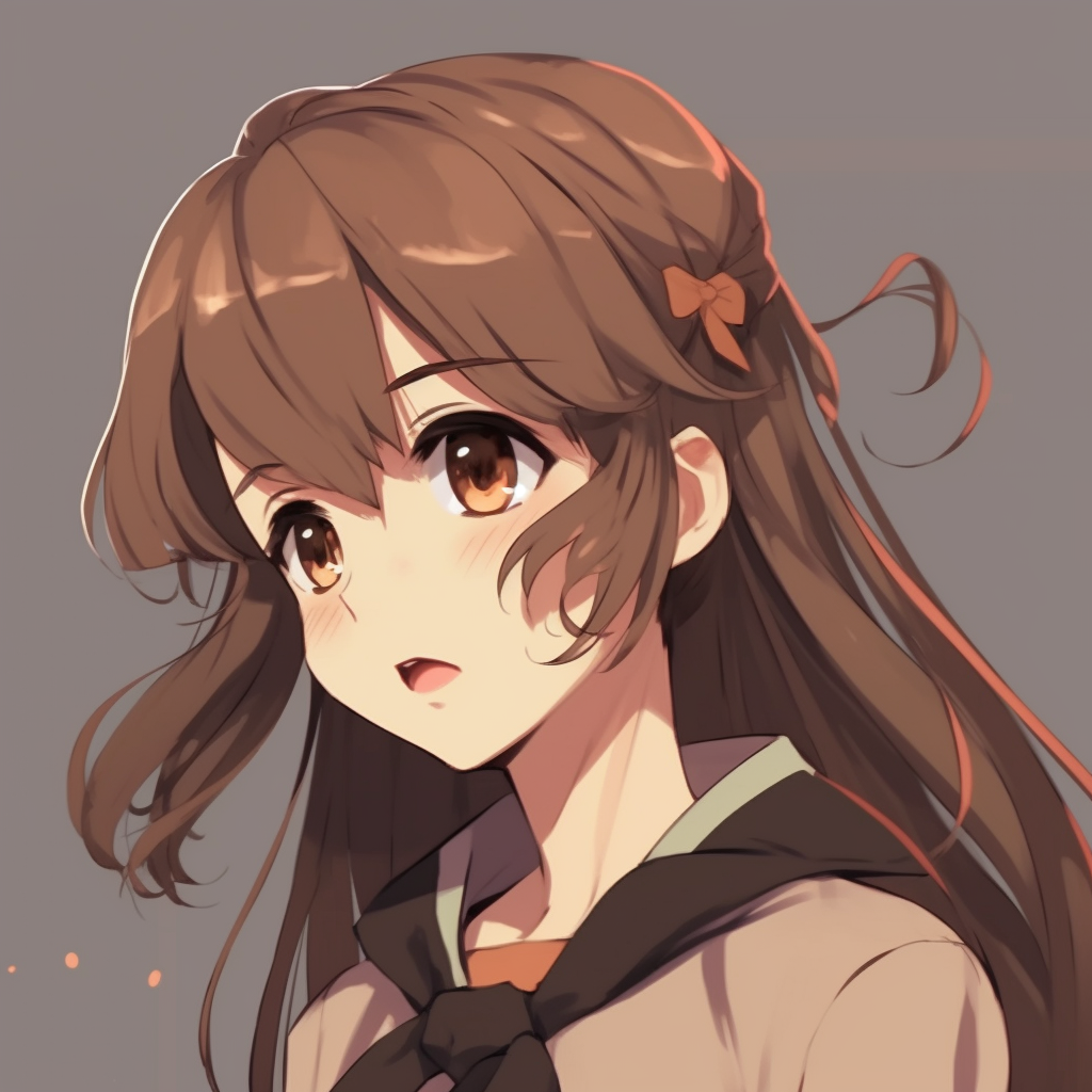 Anime schoolgirl standing in a snowy setting, soft light and intricate background details. unique female anime pfp pfp for discord.