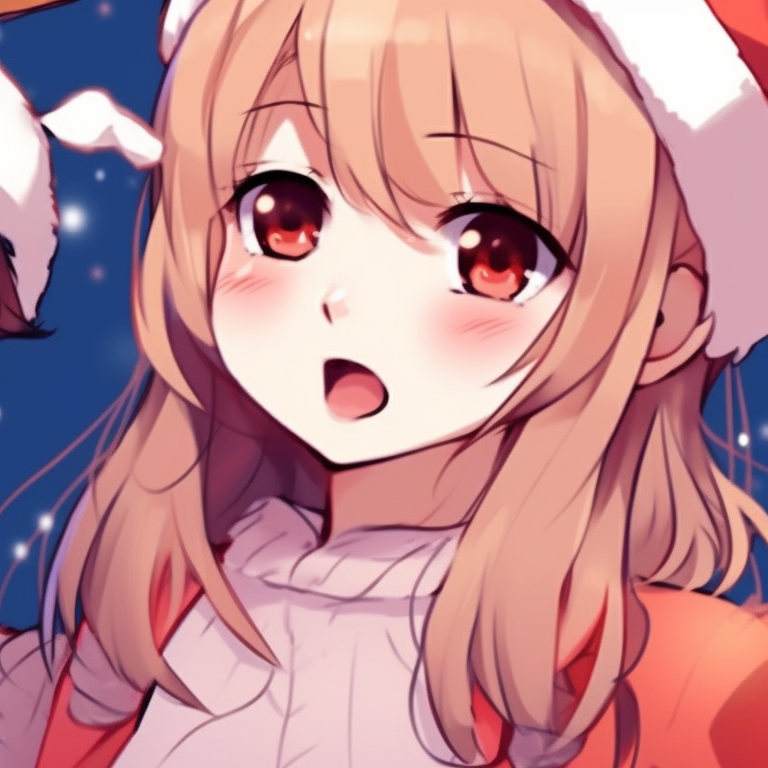 Two characters holding a Christmas star, tender expressions and serene backdrop. matching cool christmas pfp ideas pfp for discord.