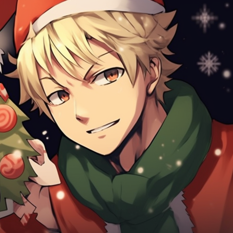 Neji and Hinata in matching Christmas outfits, each with detailed Hyuga clan symbols. stylish naruto pfp for christmas matching pfp for discord.