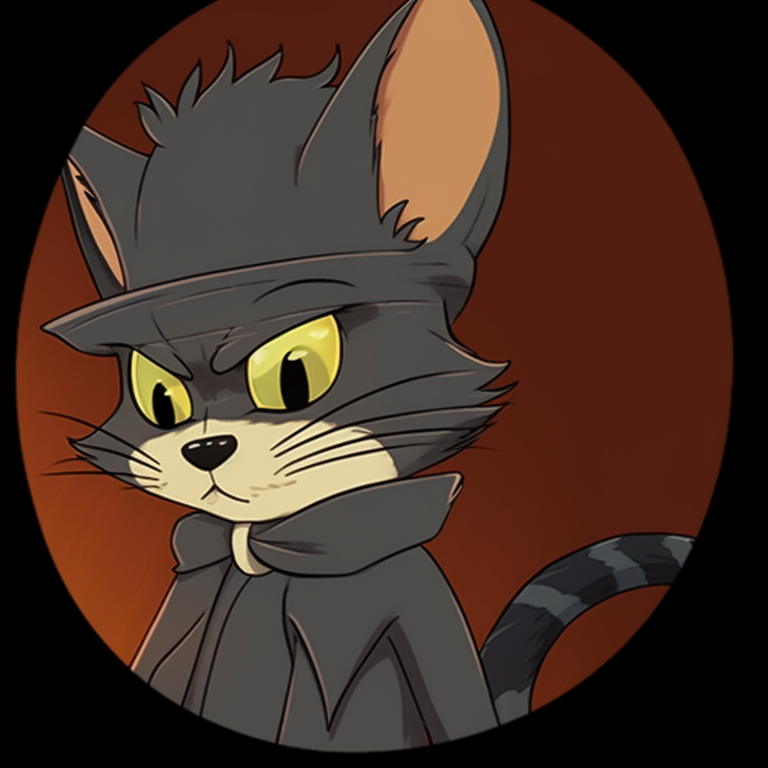 Tom and Jerry in cartoonish anime style, with hints of fear and excitement, running away from shadowy figures. tom and jerry matching pfp halloween theme inspiration pfp for discord.