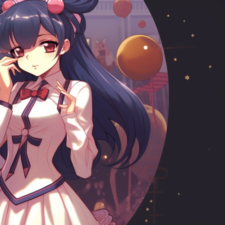 Two characters flying under twilight skies, muted colors and halloween-themed costumes. sailor moon matching pfp halloween theme ideas pfp for discord.