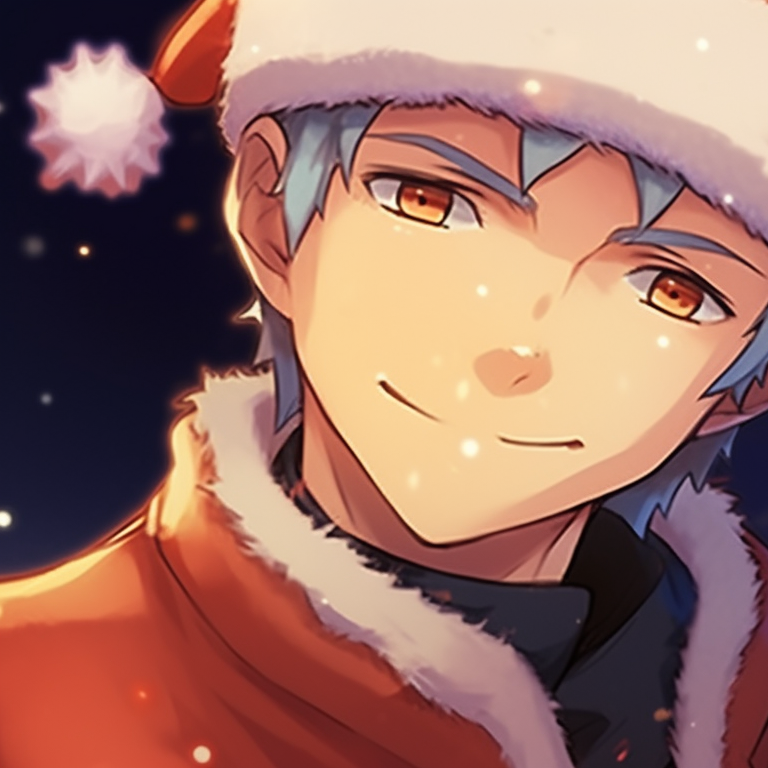 Naruto and Kakashi, holiday cloaks, strong lines and bright colors. perfect naruto christmas match-up pfp pfp for discord.