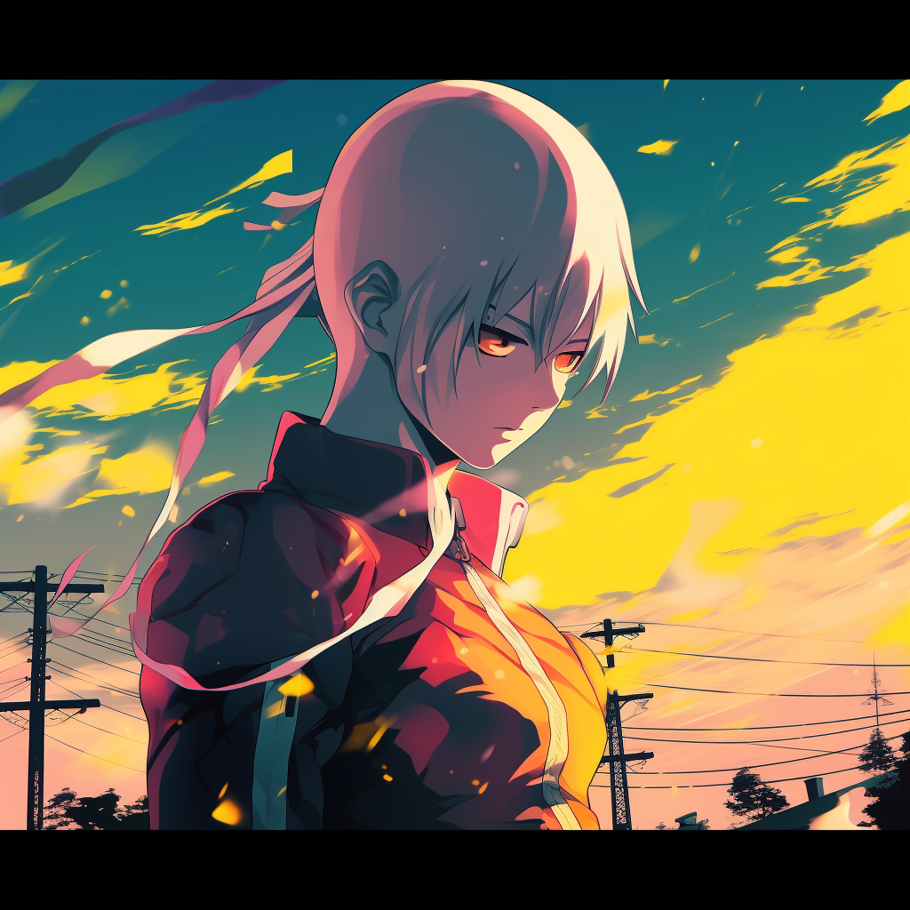 Saitama's powerful punch highlighted, strong motion lines and dynamic composition. 4k anime art profile photos