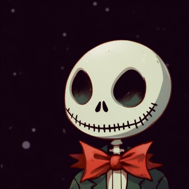 Two skeleton characters, holding hands, wrapped in Christmas lights. cute skeleton matching christmas pfp pfp for discord.