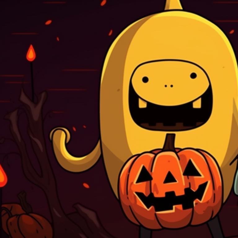 BMO and Lumpy Space Princess in ghost costumes, soft colors and playful mood. adventure time pfp in halloween atmosphere pfp for discord.