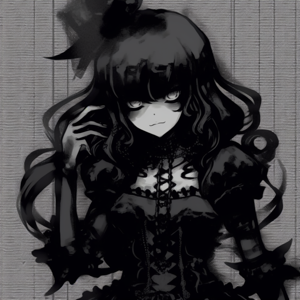Mysterious Gothic character hidden under cloak, extensive use of black and dark purples. gothic dark aesthetic pfp pfp for discord.