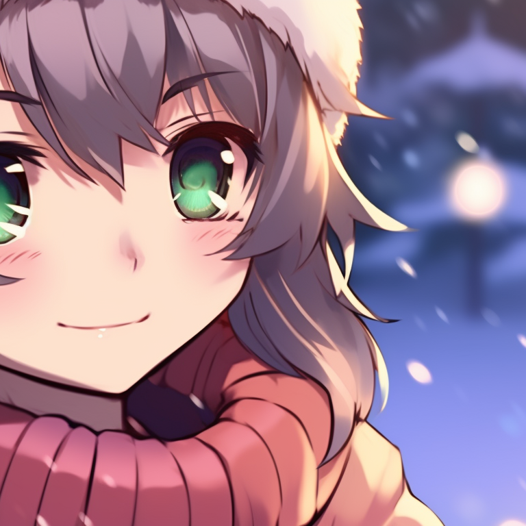 Two characters in matching Christmas sweaters, expressions of surprise and warm, homey colors. seasonal matching pfp christmas pfp for discord.