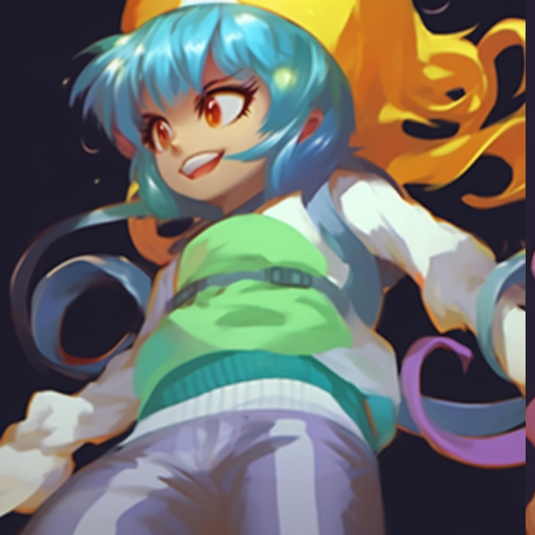 Two playful characters in matching clown outfits, bold colors and a cartoonish style funny matching pfp designed for friends pfp for discord.