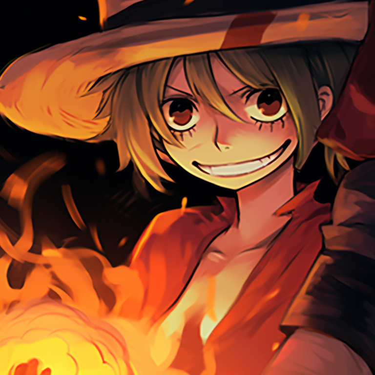 Two characters in battle stances, intense expressions and bold strokes. one piece halloween themed matching pfps pfp for discord.