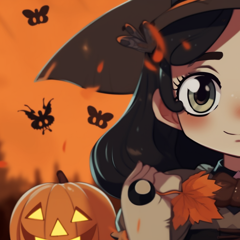 Luz and Amity, dressed in Halloween costumes, gothic colors and stylistic outlines. creative luz and amity matching pfp for halloween pfp for discord.