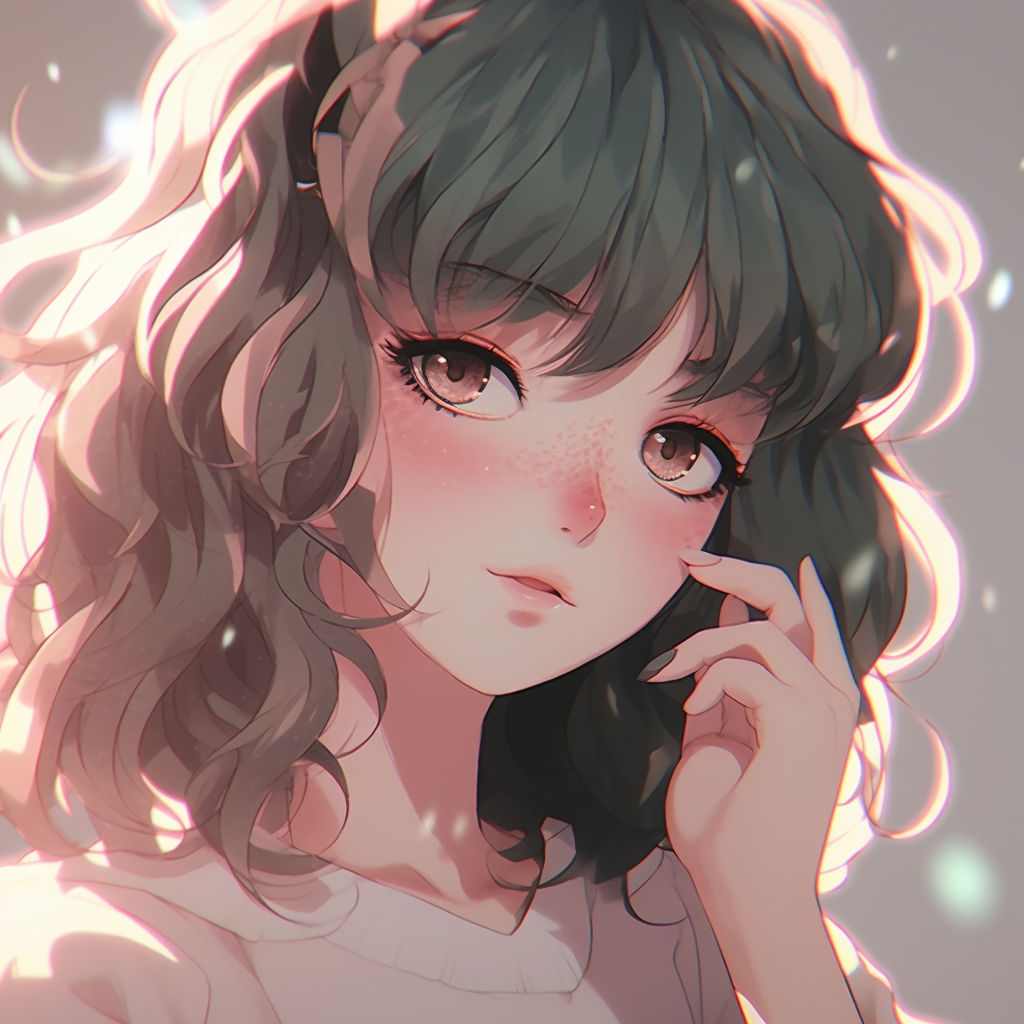 Dreamy anime girl in soft hues and detailed character design. aesthetic anime avatar pfp anime pfp