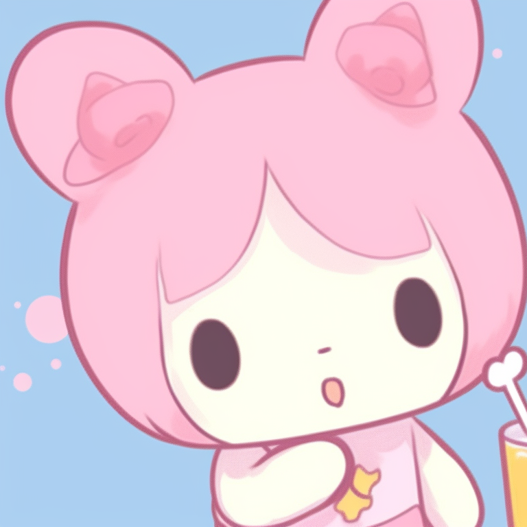 Two Sanrio characters, soft color palette and cheerful expressions. modern matching sanrio pfp pfp for discord.