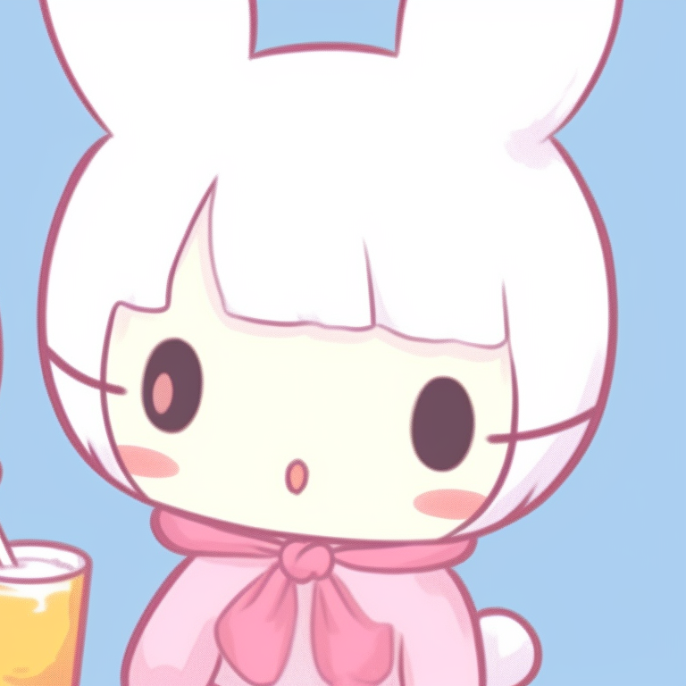 Two Sanrio characters, soft color palette and cheerful expressions. modern matching sanrio pfp pfp for discord.