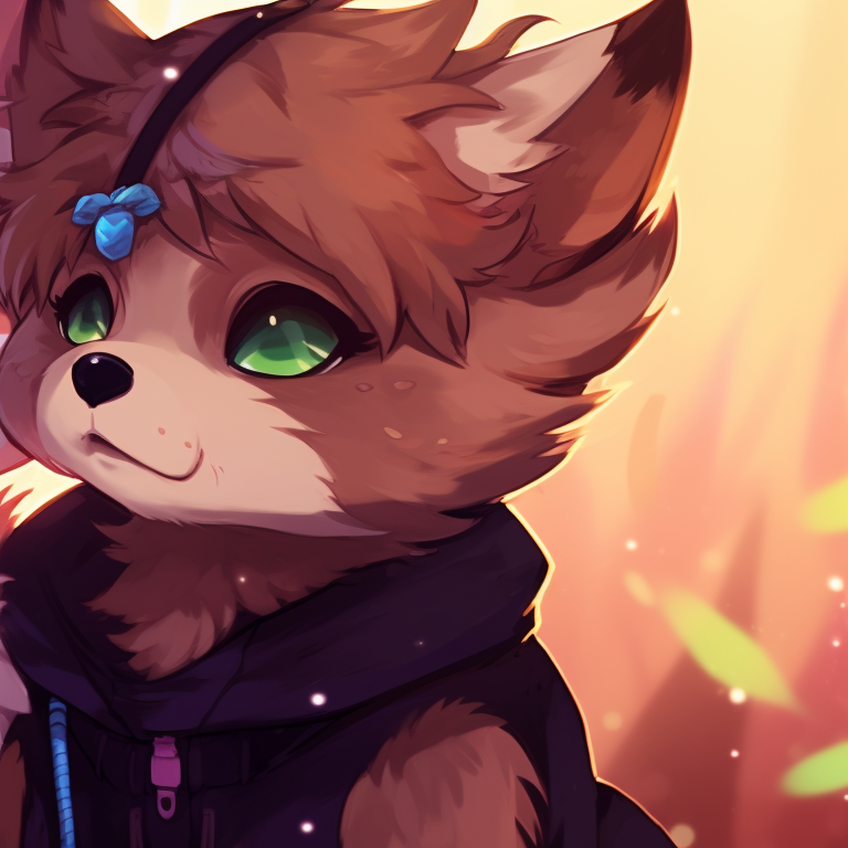 Two furry characters at sunset, the warm orange and yellow hues of the sun dominating the background, echoed in their fur. furry matching pfp ideas pfp for discord.