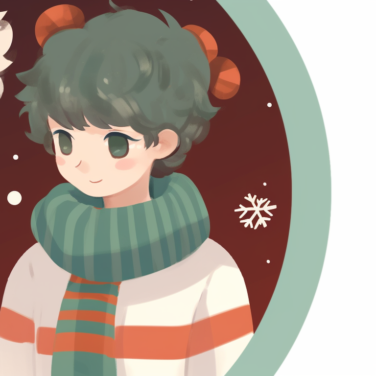 Two characters under a starlit sky with a Christmas tree in the background, vibrant colors, and intricate detailing. fun matching christmas discord server pfp pfp for discord.