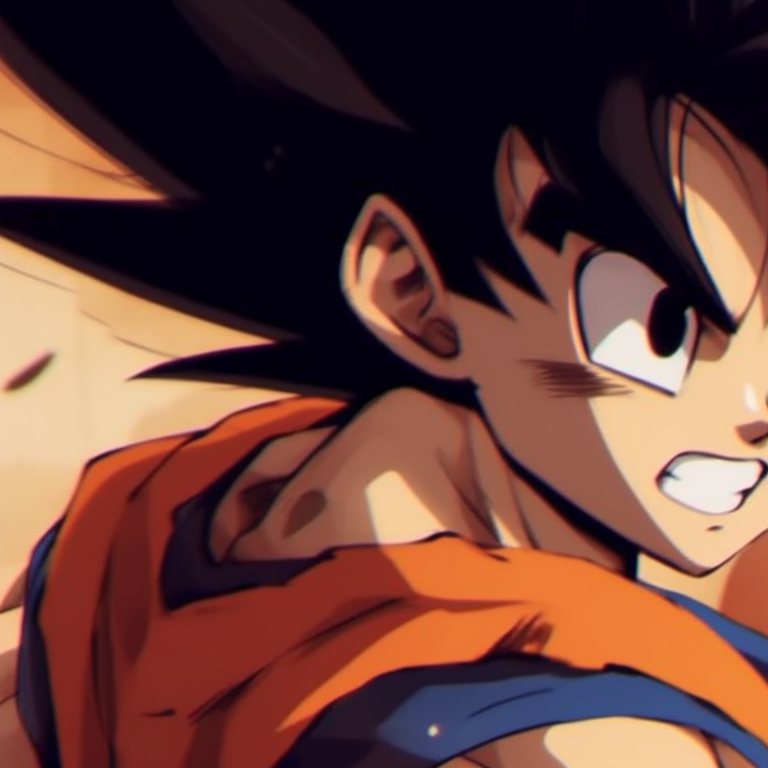 A split-frame image of Goku and Chichi, both shown in a determined light with sharply drawn details and high contrasts. goku vs chichi battles pfp for discord.