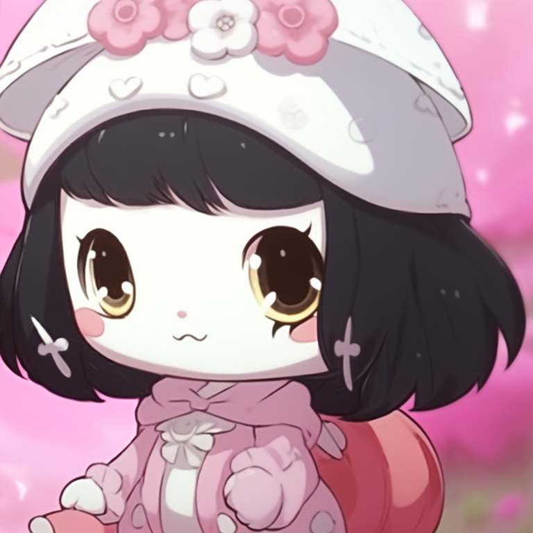 My Melody and Kuromi side-by-side, bold outlines and cheerful expressions. kawaii my melody and kuromi matching pfp for friends pfp for discord.