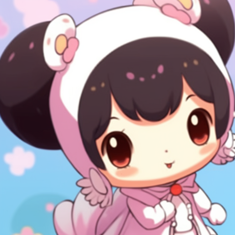 My Melody and Kuromi, bright background and dynamic poses, ready for an adventure. best collection of my melody and kuromi pfp match pfp for discord.