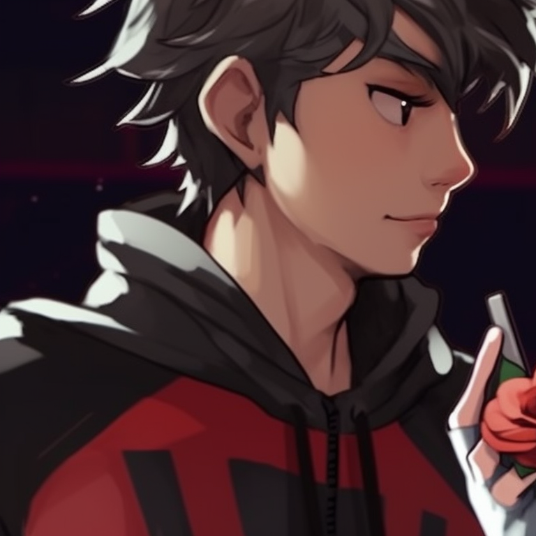 Two characters, impressive art style, Miles and Gwen positioned facing each other. story behind miles and gwen matching pfp pfp for discord.