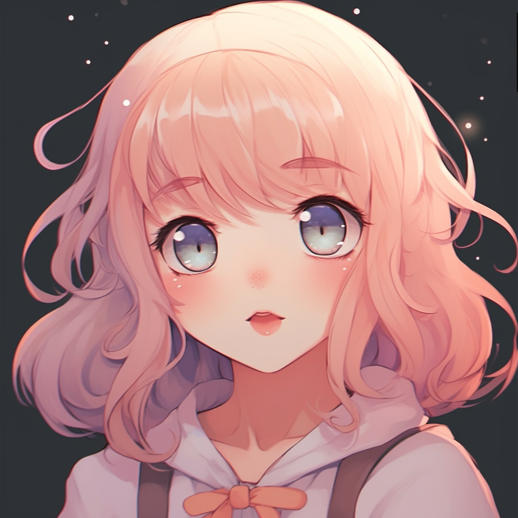 Close-up of a cute anime girl, showing sparkling eyes and blush details. creating your cute anime girl pfp anime pfp