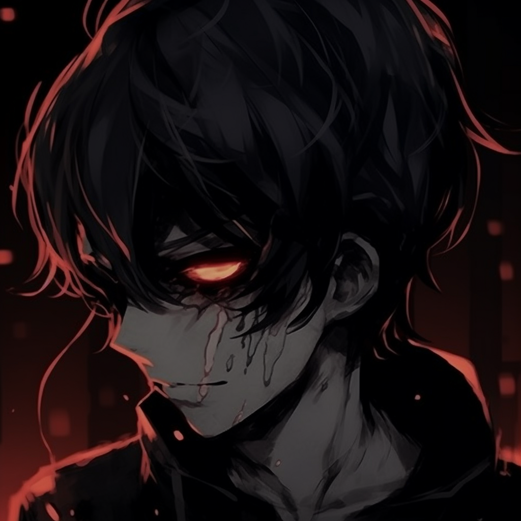An intensely detailed profile view of Kaneki's masked face, with a focus on textures and dark tones. dark anime pfp gifsHD, free download