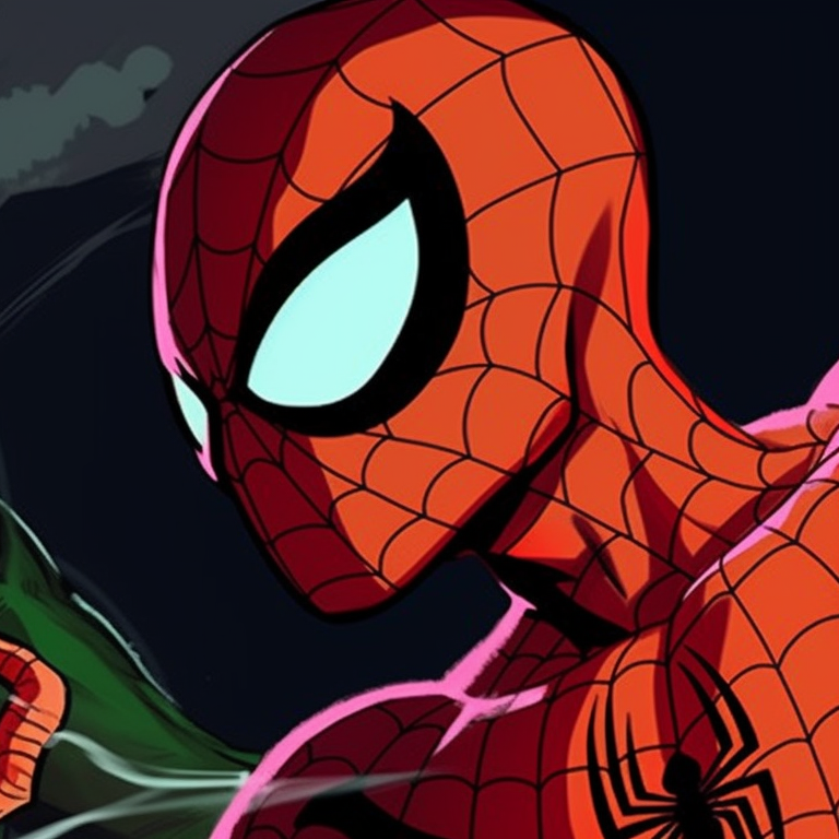 Spider-Man Noir and Spider-Gwen, monochrome tones and minimalist style. spider man matching pfp styles pfp for discord.