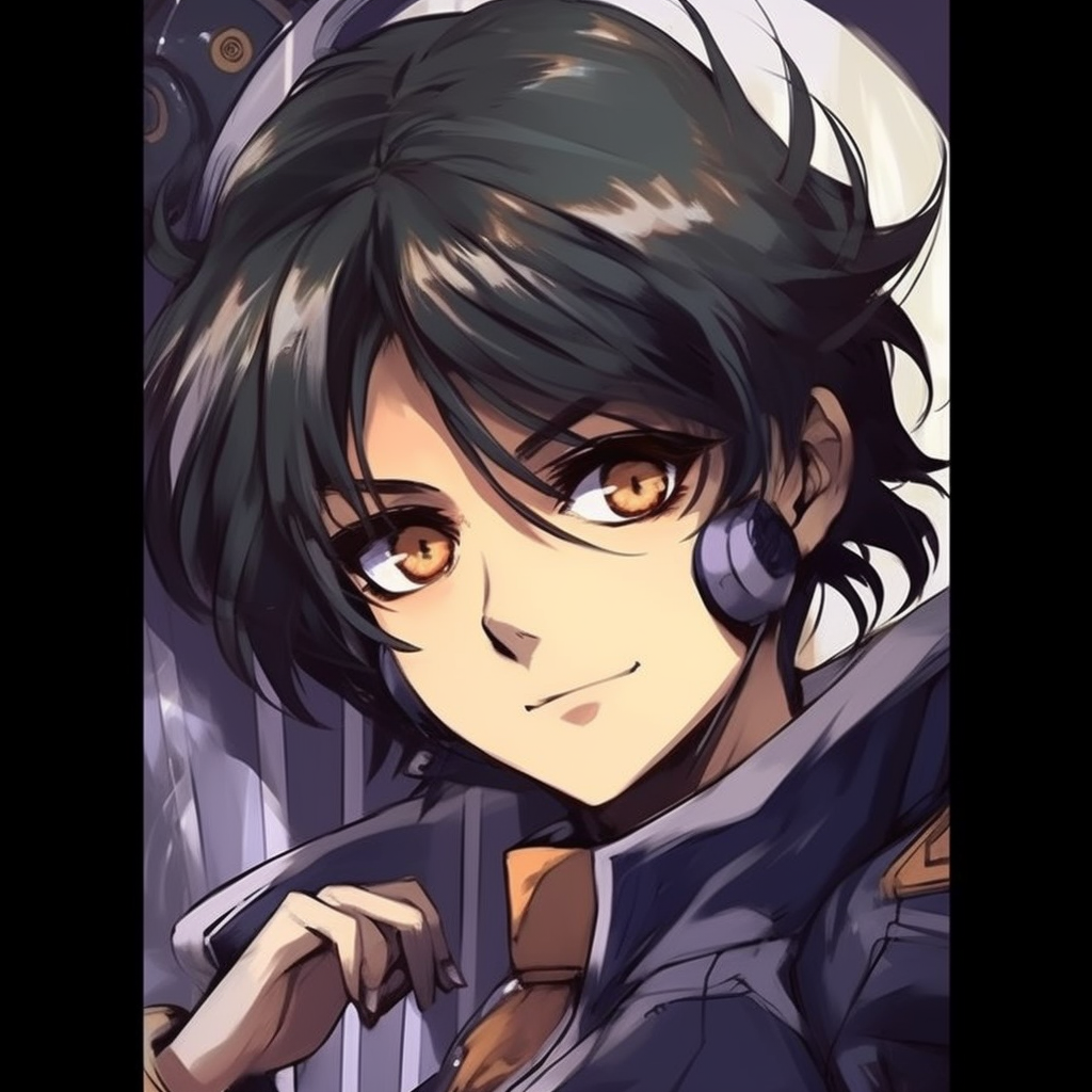 Close-up of a mobile suit, showcasing technical details and dynamic lines. premium y2k anime pfp