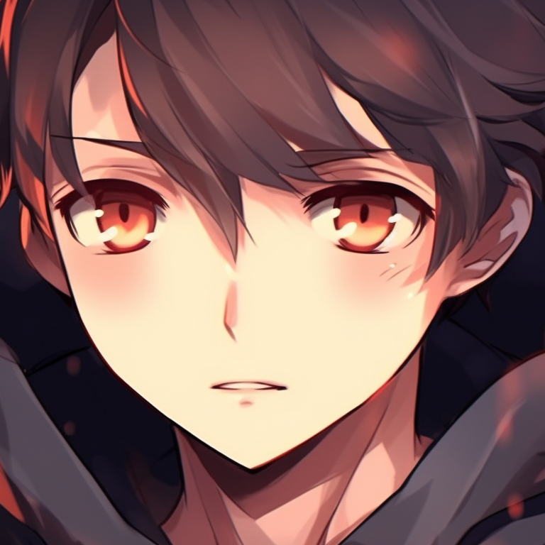 Two characters in partial shadow, stark contrast, smirking faces. best boy characters for halloween aesthetic anime matching pfp pfp for discord.