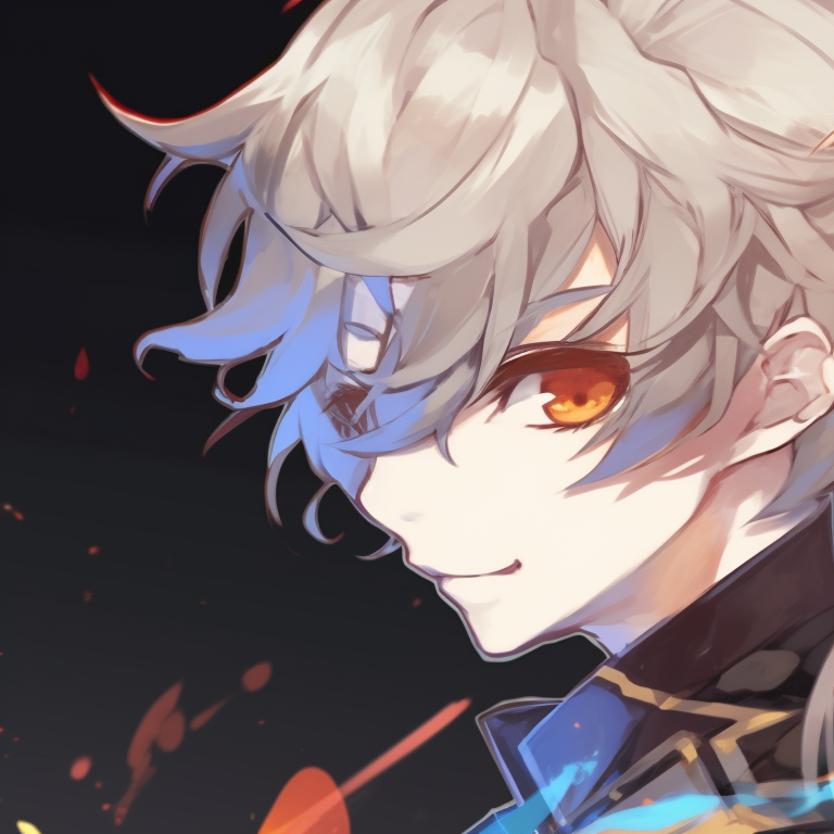 Two characters in splash art style, intricate details and dreamy colors, facing each other. genshin impact matching pfp styles pfp for discord.