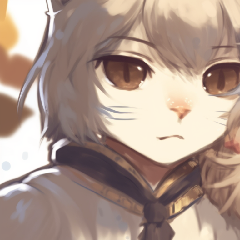 Two characters in casual attire with matching cat ear headbands, playful expressions and a bright, sunny background. boy and girl cat matching pfp pfp for discord.