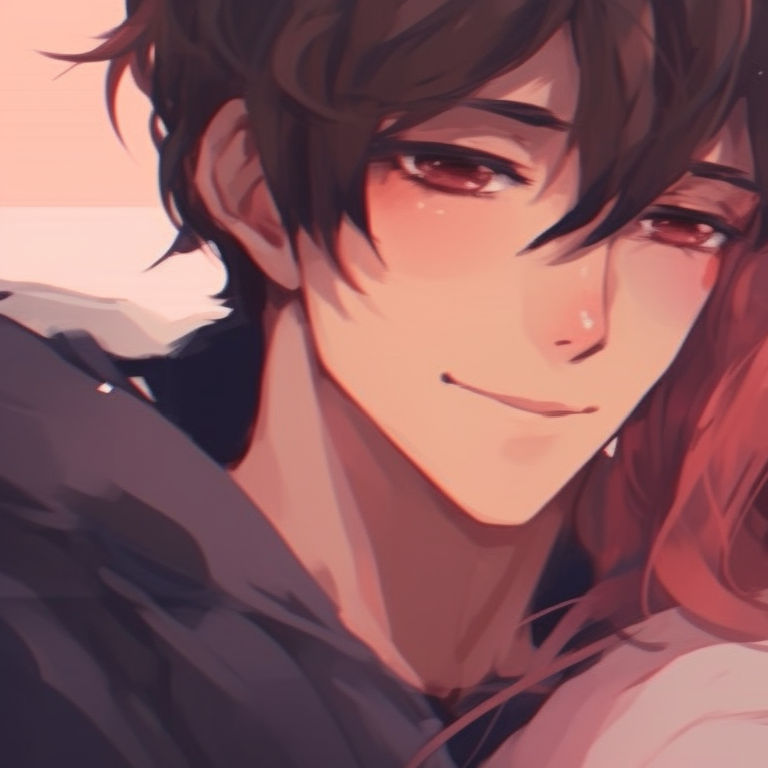 Two young characters, laughing in delight; drawn in an art style rich with details and warm, cozy colors. couple match pfp in art style pfp for discord.